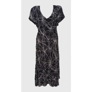 Vintage Jolibel Black/White Floral Tiered Layered Whimsigoth Dress, Small